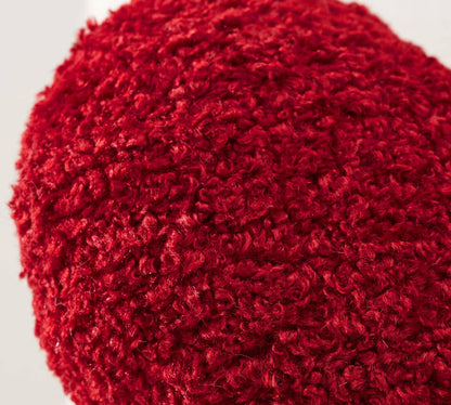 Heart-shaped plush throw pillow decoration