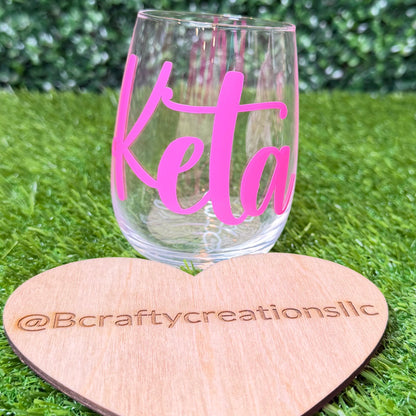Custom Name Wine Glass