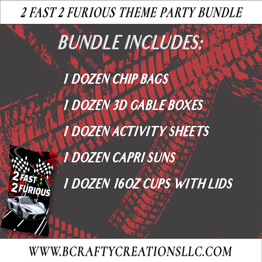 2 Fast 2 Furious Theme Party Favor Bundle