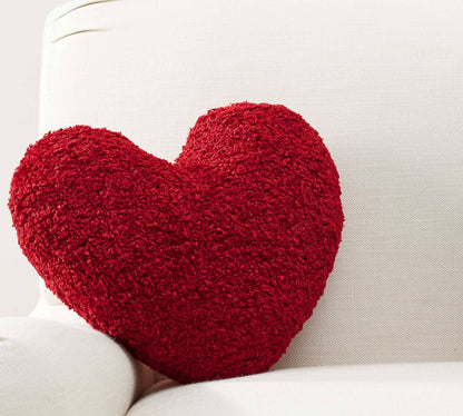 Heart-shaped plush throw pillow decoration