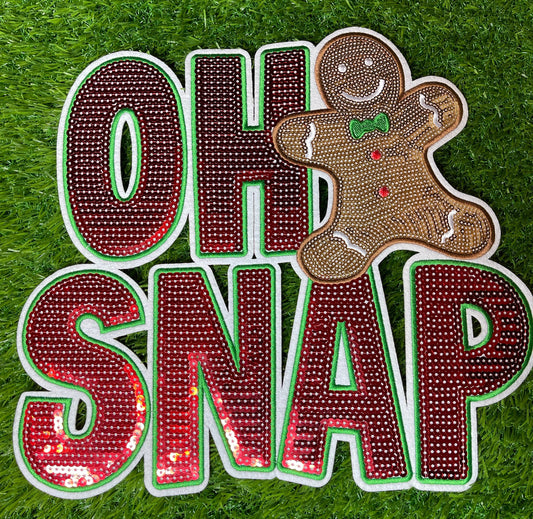 OH SNAP Gingerbread Sequin Patch
