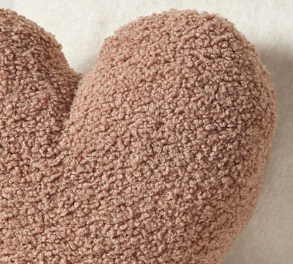 Heart-shaped plush throw pillow decoration