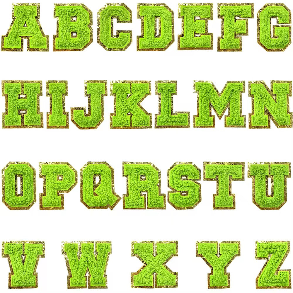 Chenille Self-Adhesive Letter Patches