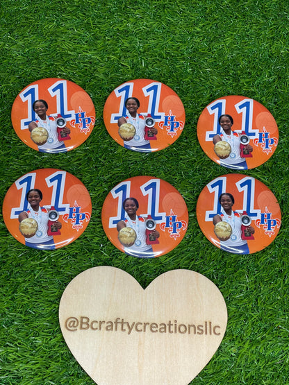 Sports Photo Buttons - 3”