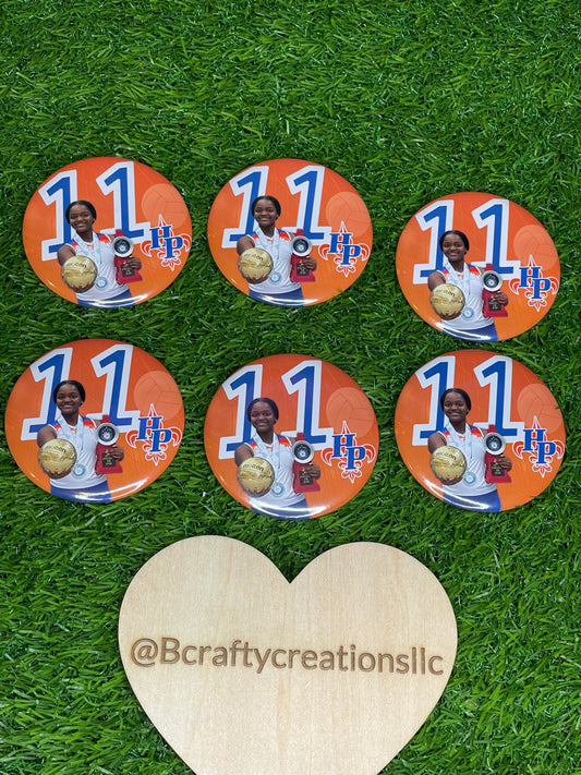 Sports Photo Buttons - 3”