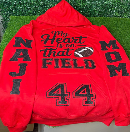 My Heart Is on That Field – Football Mom Hoodie