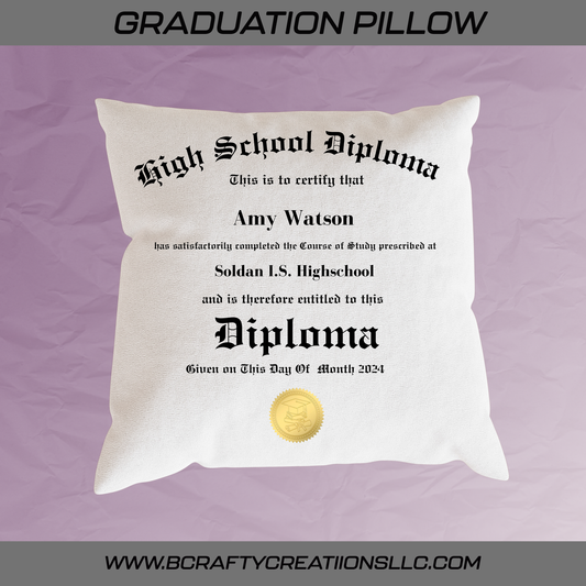 Graduation Diploma Pillow