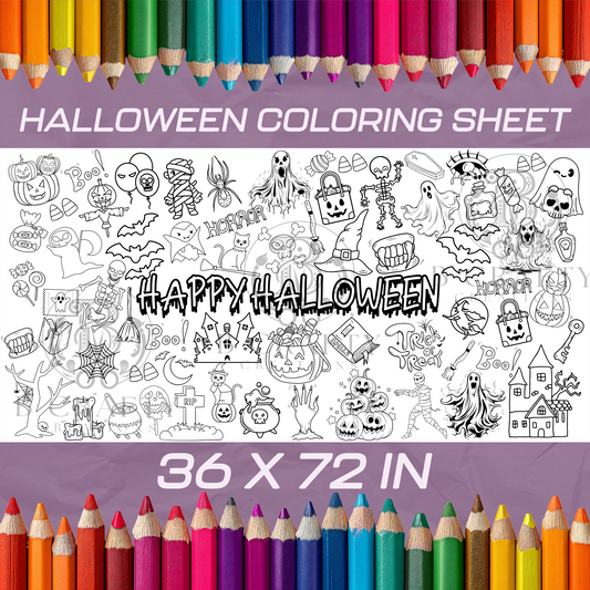 Halloween-Themed Coloring Sheet