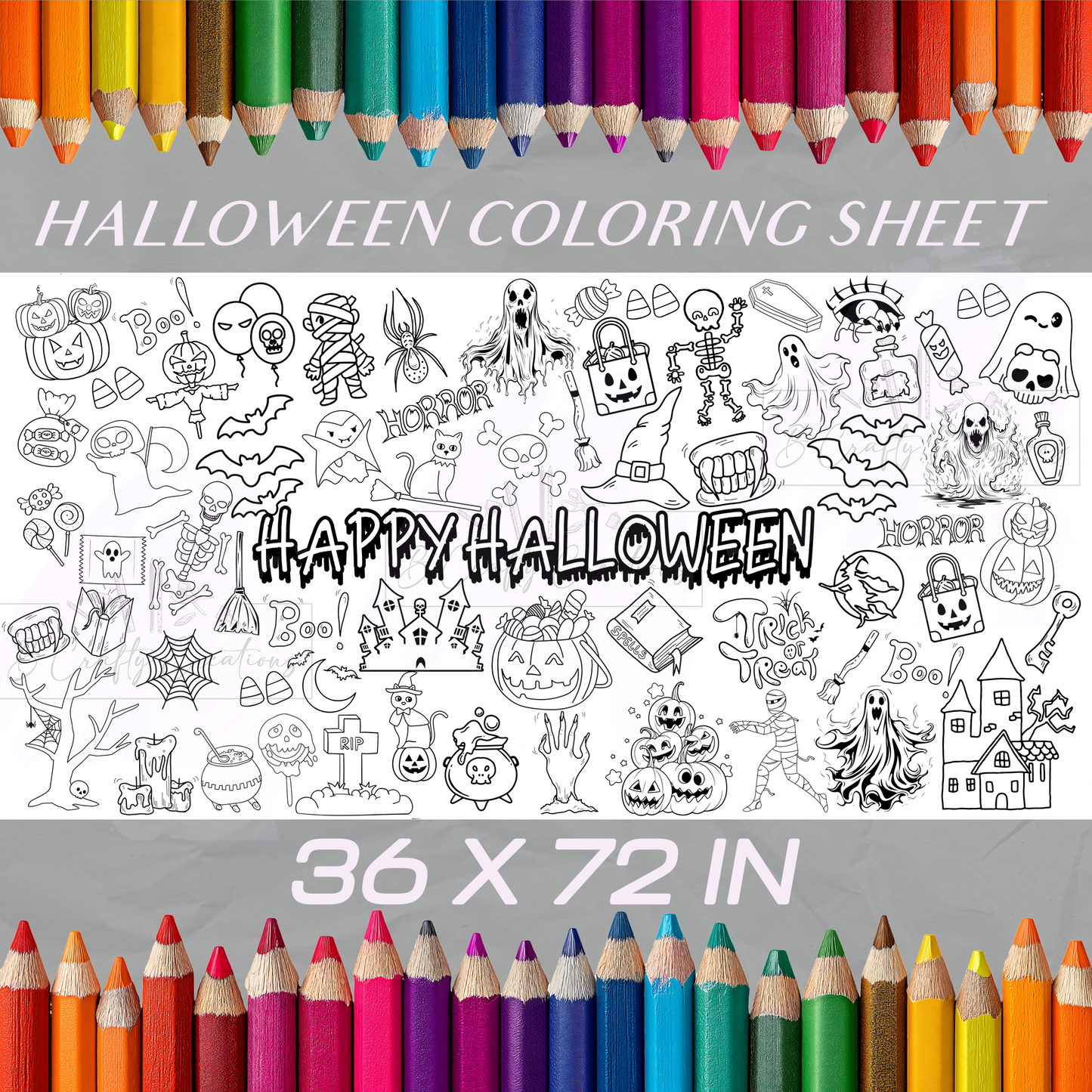 Halloween-Themed Coloring Sheet