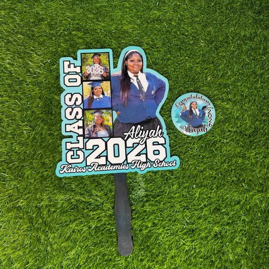 Grad Supporter Fan & Button Bundle