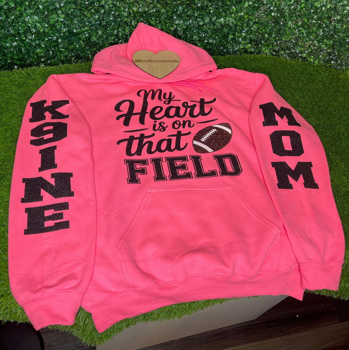 My Heart Is on That Field – Football Mom Hoodie