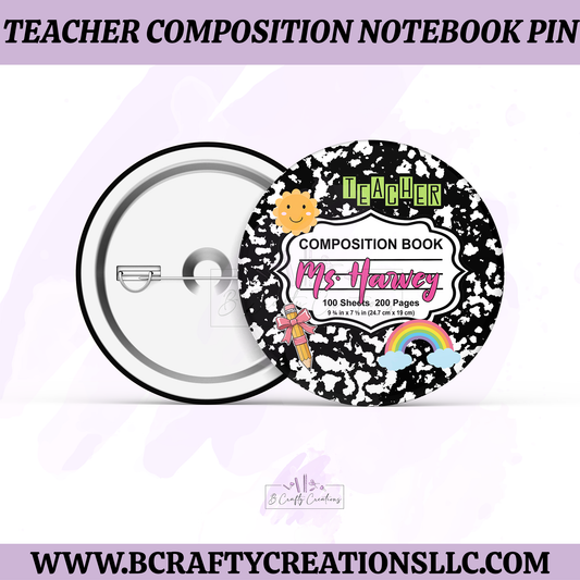Teacher Composition Notebook Button