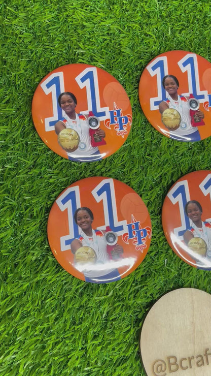 Sports Photo Buttons - 3”